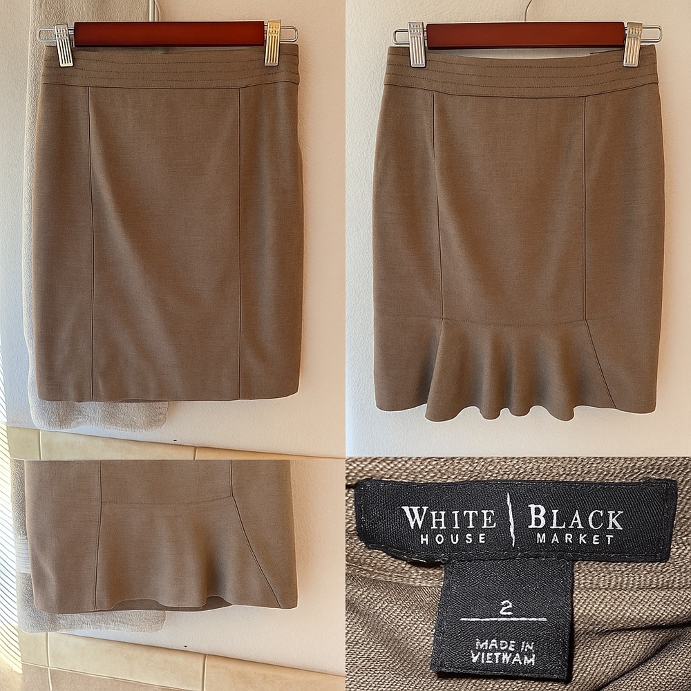 White House Black Market Taupe Pencil Skirt